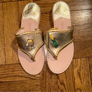 Jack Rogers Leather Classic Jack Sandals Bubbly Champagne